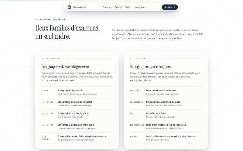 thomas-tirache.fr, showcase site built by OTTOPILOTE: care pathway page