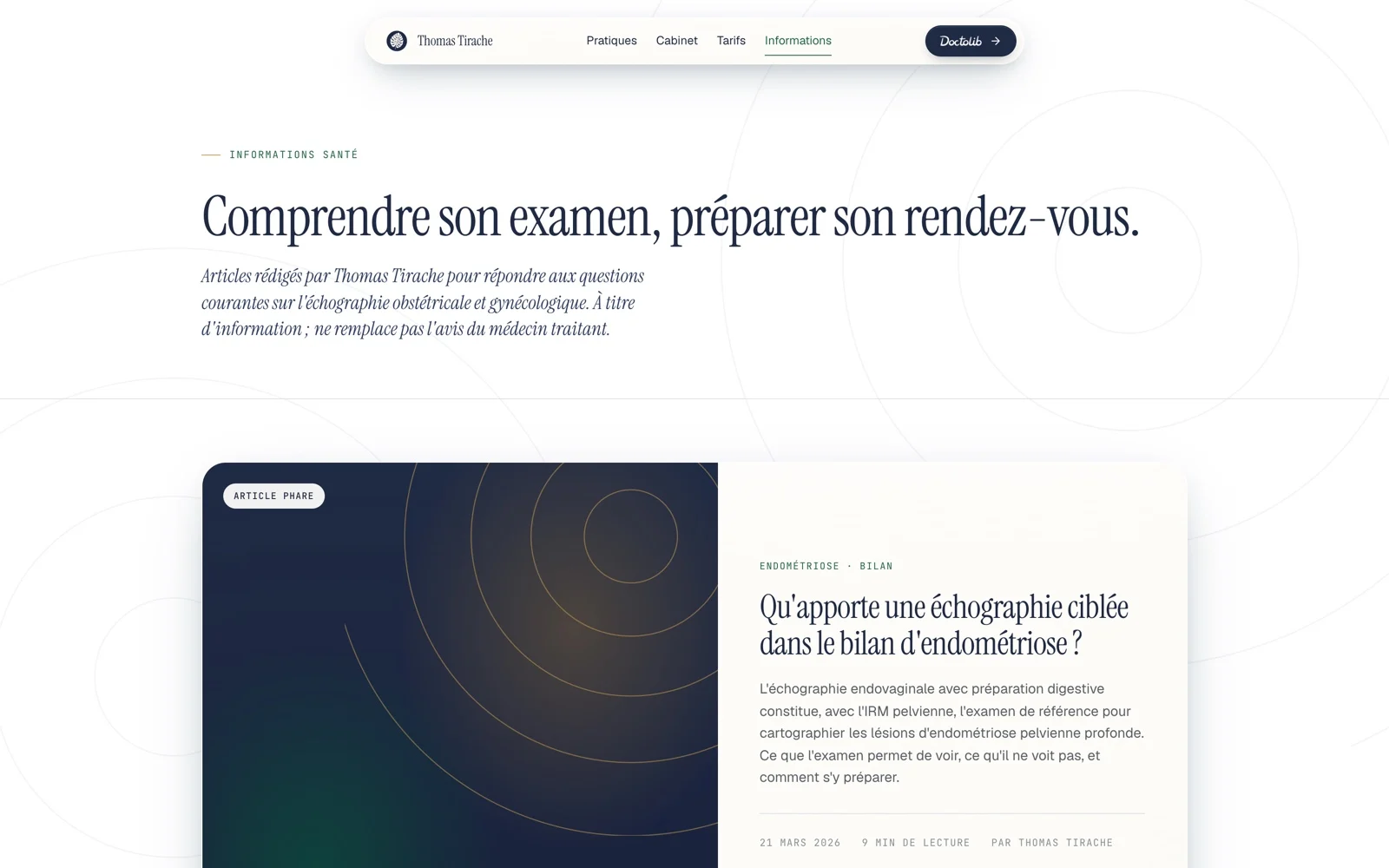 Page d’informations de thomas-tirache.fr : articles pour préparer un examen